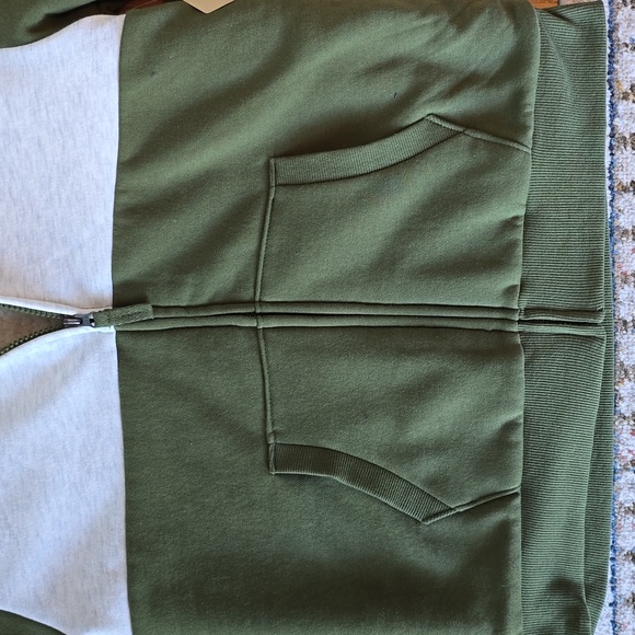 THEREABOUTS BOYS GREEN AND WHITE HOODED COAT JACKET FAUX FUR SIZE MEDIUM 10/12 - Picture 3 of 9